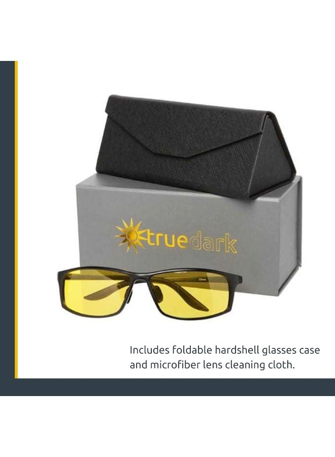 TrueDark Daylights Amber Elite Blue Light Blocking Glasses to Reduce Eye Strain and UV Glare for Increased Energy - Men & Women, Computer Screen, Gaming, TV, Phone - by Dave Asprey - Image 4
